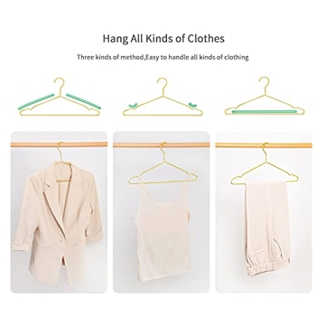 Elegant Gold Metal Clothes Hanger Pack of 10