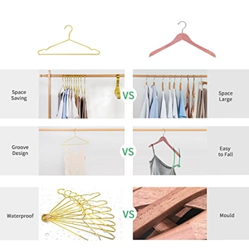 Elegant Gold Metal Clothes Hanger Pack of 10
