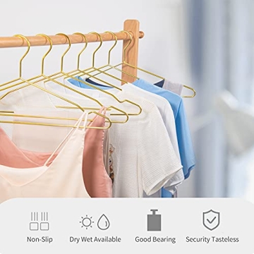 Elegant Gold Metal Clothes Hanger Pack of 10