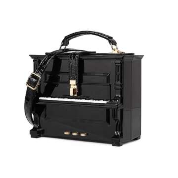 MILATA Piano Shaped Purse Handbag Women Box Shaped Party Evening Top Handles Bag Novelty Clutch Cros...