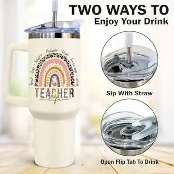 Teacher Christmas Gifts, Christmas Gifts for Teacher - Teacher Gifts for Women, Teacher Gifts for Christmas - Teacher Appreciation Gifts for Women - Best Teacher Gifts Ideas, Teacher Cup 40 oz