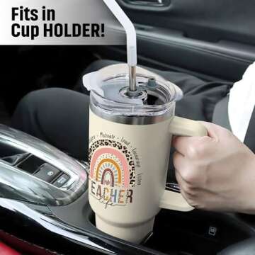 Teacher Christmas Gifts, Christmas Gifts for Teacher - Teacher Gifts for Women, Teacher Gifts for Christmas - Teacher Appreciation Gifts for Women - Best Teacher Gifts Ideas, Teacher Cup 40 oz