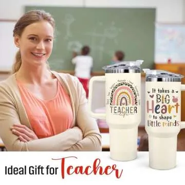 Teacher Christmas Gifts, Christmas Gifts for Teacher - Teacher Gifts for Women, Teacher Gifts for Christmas - Teacher Appreciation Gifts for Women - Best Teacher Gifts Ideas, Teacher Cup 40 oz