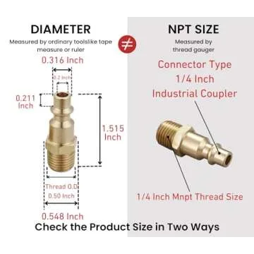 Durable 7-Piece T TANYA HARDWARE Brass Air Hose Fittings Kit for Quick Connections
