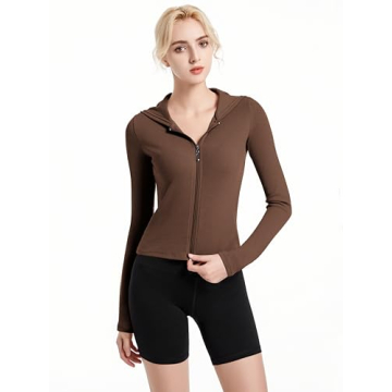 Abonlen Ribbed Women’s Zip-Up Cropped Hoodie - Cozy Style