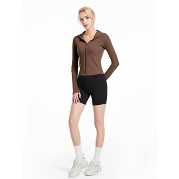 Abonlen Ribbed Women’s Zip-Up Cropped Hoodie - Cozy Style