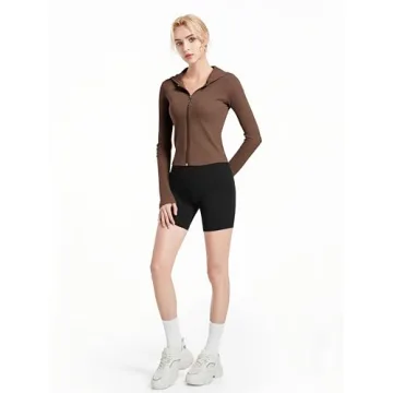 Abonlen Ribbed Women’s Zip-Up Cropped Hoodie - Cozy Style