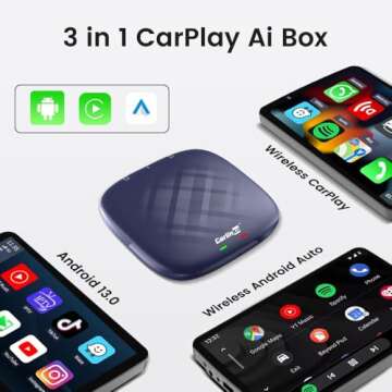 CarlinKit Android 13.0 CarPlay Ai Box Max,8GB+128GB,8-Core,Ai Box,Support Wireless CarPlay/Wireless Android Auto,for Netflix,YouTube,Hulu, 50% Performance Increase.