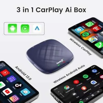 CarlinKit Android 13.0 CarPlay Ai Box Max,8GB+128GB,8-Core,Ai Box,Support Wireless CarPlay/Wireless Android Auto,for Netflix,YouTube,Hulu, 50% Performance Increase.