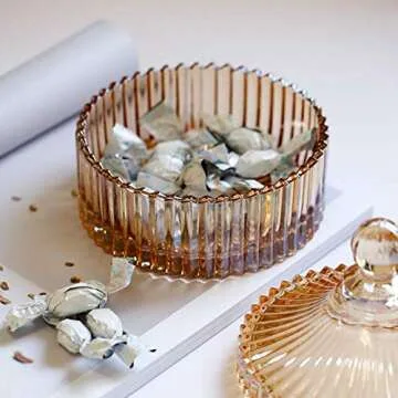 Elegant 300ml Glass Candy Dish with Lid for All Occasions