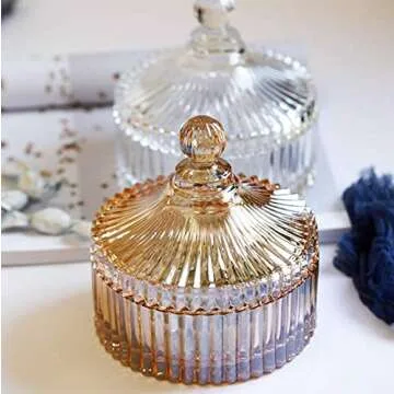 Elegant 300ml Glass Candy Dish with Lid for All Occasions