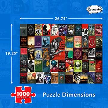 Re-Marks Edgar Allan Poe Literary Jigsaw Puzzle, Fun 1000-Piece Puzzle for All Ages