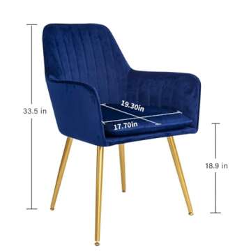 CangLong Velvet Accent Chairs with Gold Legs - Luxurious Comfort