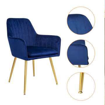 CangLong Velvet Accent Chairs with Gold Legs - Luxurious Comfort