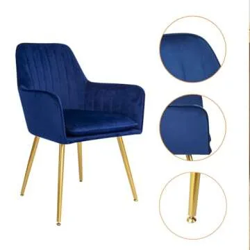 CangLong Velvet Accent Chairs with Gold Legs - Luxurious Comfort