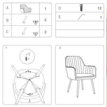 CangLong Velvet Accent Chairs with Gold Legs - Luxurious Comfort