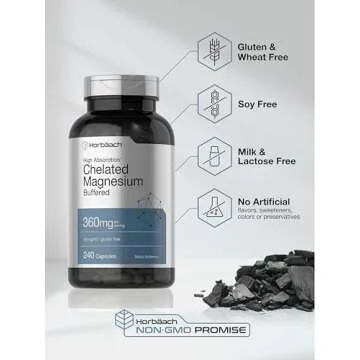 Horbäach Chelated Magnesium 360mg | Non-GMO & Gluten Free