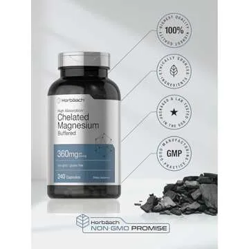 Horbäach Chelated Magnesium 360mg | Non-GMO & Gluten Free