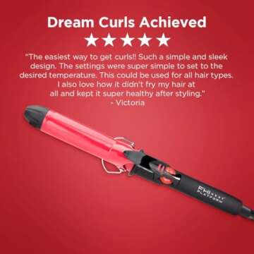 FHI HEAT Platform Tourmaline Ceramic Professional Curling Iron, 1 ¼-Inch