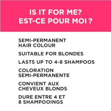 L’Oréal Paris Colorista Semi Permanent Hair Color for Bleached or Blonde Hair, Color Depositing Hair Mask Formula, Pink