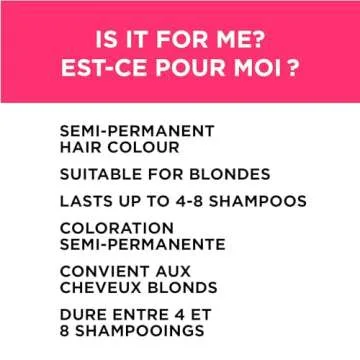L’Oréal Paris Colorista Semi Permanent Hair Color for Bleached or Blonde Hair, Color Depositing Hair Mask Formula, Pink