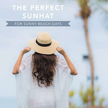 Women Floppy Sun Hat with Wide Brim—Foldable Roll-Up Straw Beach Hat UPF 50 Beige