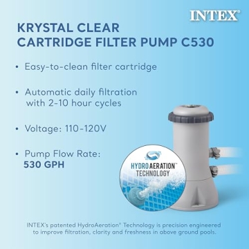 INTEX 28131EH Easy Set Inflatable Swimming Pool Set: 12ft x 30in – Includes 530 GPH Cartridge Filter Pump – Puncture-Resistant Material – 1485 Gallon Capacity – 23in Water Depth