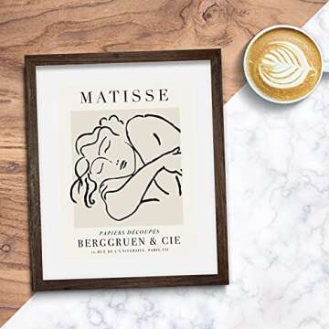 Matisse Sleeping Woman Exhibition Poster Wall Art Print | 11x14 UNFRAMED | Beige, Tan Neutral Abstract, Minimalist Modern Wall Decor