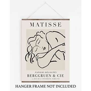 Matisse Sleeping Woman Exhibition Poster Wall Art Print | 11x14 UNFRAMED | Beige, Tan Neutral Abstract, Minimalist Modern Wall Decor