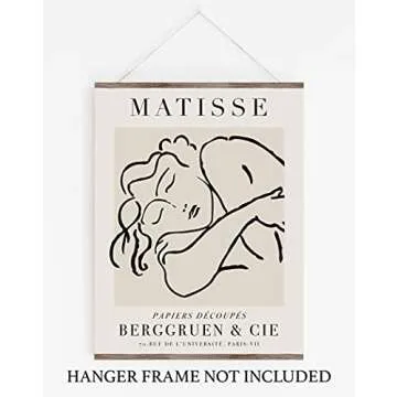 Matisse Sleeping Woman Exhibition Poster Wall Art Print | 11x14 UNFRAMED | Beige, Tan Neutral Abstract, Minimalist Modern Wall Decor