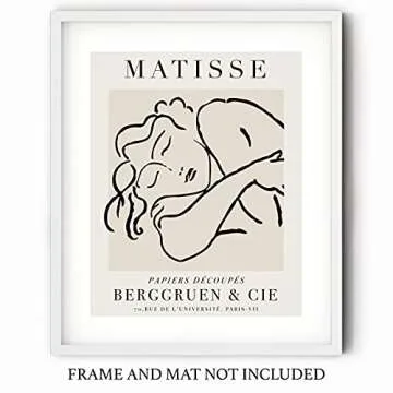 Matisse Sleeping Woman Exhibition Poster Wall Art Print | 11x14 UNFRAMED | Beige, Tan Neutral Abstract, Minimalist Modern Wall Decor