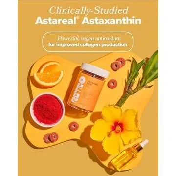 RETRO Gummy Glowing Skin Vitamins for Collagen Production - Astaxanthin, Vitamin E, Bamboo Extract, Hibiscus, & Vitamin C - Vegan Skin Vitamin Gummies for Smooth Skin & Hydration, 50 Count (Pack of 1)