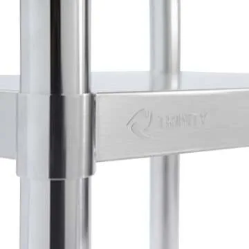 TRINITY EcoStorage Heavy Duty Stainless Steel Kitchen Prep Table with Adjustable Shelf and Wheels for Commercial and Industrial Use, NSF Certified, 300-900 lb Capacity