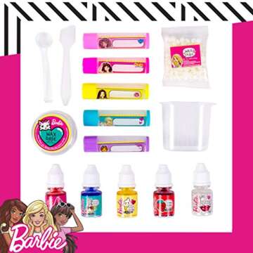 Horizon Group USA Barbie Make Your Own Layered Lip Balm Kit, DIY 5 Custom Lip balms by Mixing Flavor...