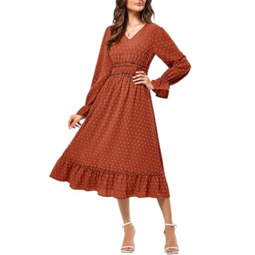 Elegant Swiss Dot Ruffle Maxi Dress for Women