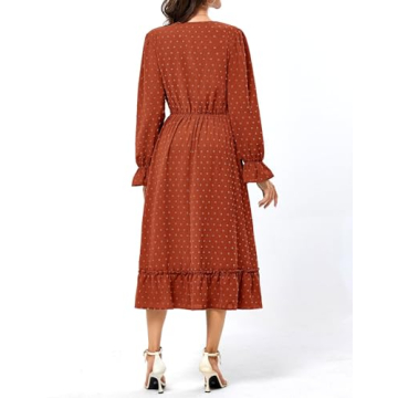 Elegant Swiss Dot Ruffle Maxi Dress for Women