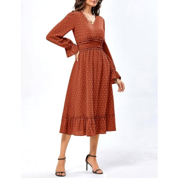 Elegant Swiss Dot Ruffle Maxi Dress for Women