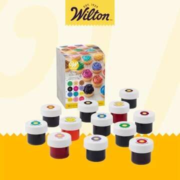 Wilton Icing, 12-Count Gel-Based Food Color, 0.5 Ounce (Pack of 12), Assorted