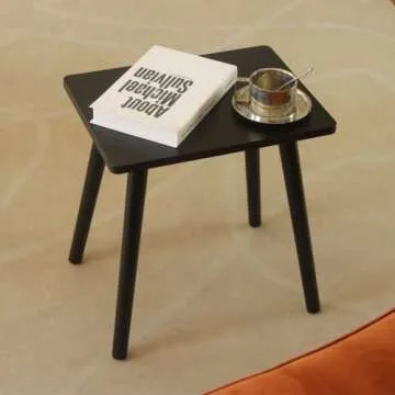 AWASEN Side Table, Small Black End Accent Table for Living Room Bedroom Office Small Spaces, Modern ...