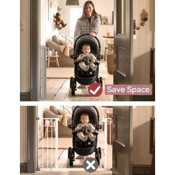 Momcozy Baby Gate, Retractable Baby Gate or Dog Gate 【Easy to USE】 for 33" Tall, Extends up to 55" Wide, Baby Gate for Stairs, Doorways, Hallways, Indoor, Outdoor