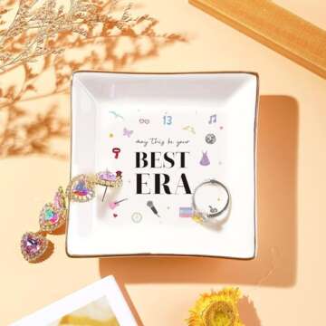 NATCENSE Music Theme Ring Dish - Music Jewelry Tray for Girls