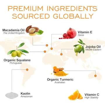 ZealSea Vitamin C American Kaolin Clay Mask with Turmeric, Pro Ultra-Fine Creamy Texture, Deep Pore Cleansing Even Skin Tone Brighten Control Oil Detoxify, 30% Aloe, Jojoba Oil, Shea Butter & Squalane