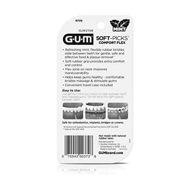 GUM Soft-Picks Comfort Flex, Easy to Use Dental Picks for Teeth Cleaning and Gum Health, Disposable ...