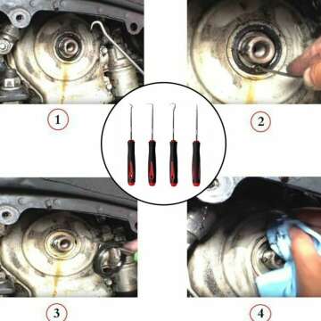 4-Piece Oil Seal Removal Tool Set for Repairs