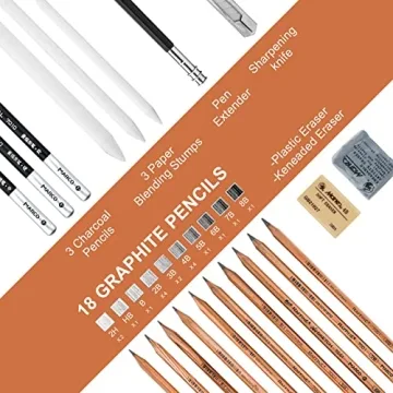 YunQiDeer Drawing Pencils 18-Piece Set for Creatives