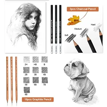 YunQiDeer Drawing Pencils 18-Piece Set for Creatives