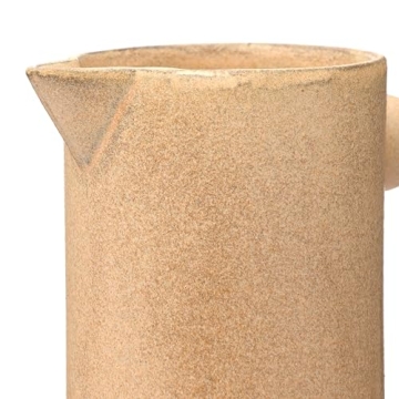 Creative Co-Op Modern Small Stoneware Pitcher or Vase, Putty Brown , 24 oz.