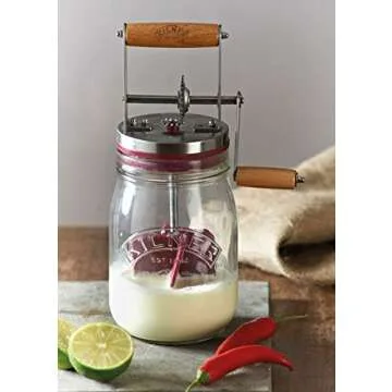 Kilner Vintage Glass Butter Churn; Delicious Homemade Butter in as Little as Ten Minutes; Large 34-Fluid Ounce Capacity Butter Churner, 1 EA