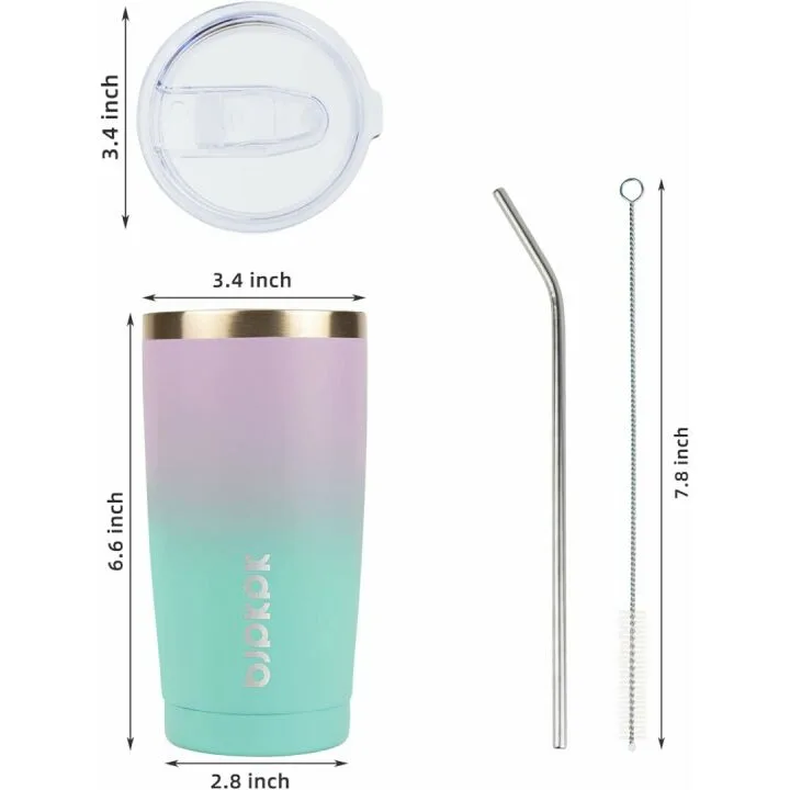 BJPKPK Insulated Stainless Steel Tumbler with Straw