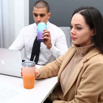 BJPKPK Insulated Stainless Steel Tumbler with Straw